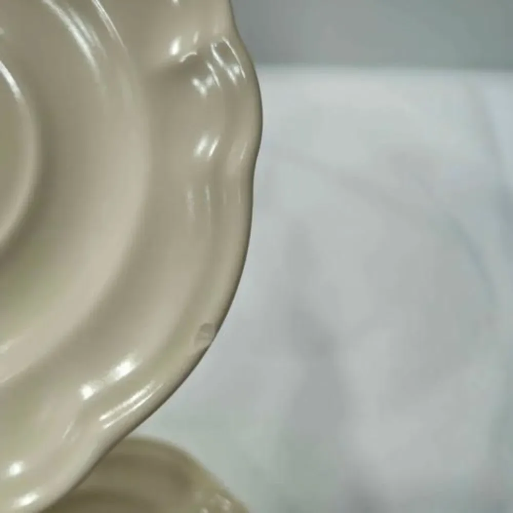 Gibson Housewares Cream Scalloped Saucers Set of 4